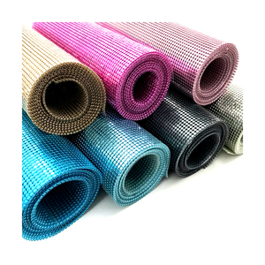 Recorte de malla de aluminio adornado con diamantes de imitación de cristal-Tela de alambre de tejido liso para elevar el arte tejido de la ropa - Product Image 1