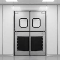 Porte à impact moderne à fermeture hermétique avec fenêtre en polycarbonate, double battant, pour salle blanche et entrepôt frigorifique
