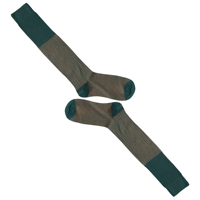 Calcetines de Vestir Ejecutivos de Algodón Mercerizado 240N para Hombre, con Logotipo Personalizado, Color Verde Bosque, Rayas Bronceadas, Calcetines Formales de Negocios OEM