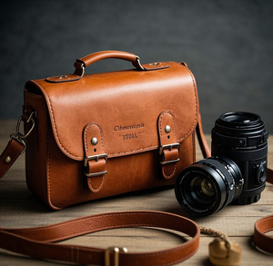 Hoogwaardige Lederen Dslr Cameratas Met Veilige Schouderholster Rits Sluiting Camera Handtas - Product Image 2