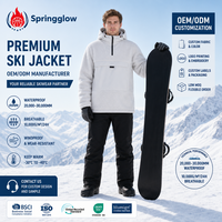 Veste de ski en polaire sherpa pour homme, blanche, imperméable, veste de snowboard, veste de ski 3L, fabricants de vestes de ski, vente en gros OEM
