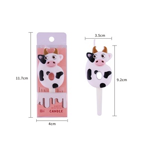 子供のための中国工場卸売クリエイティブ3Dミルク牛動物の形デジタル誕生日キャンドル - Product Image 1
