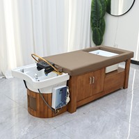Fauteuil-lit professionnel de lavage et spa pour salon de coiffure avec réservoir d'eau et massage des pieds pour pédicure, idéal pour les salons de coiffure et de massage par Luxmars