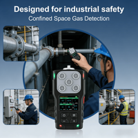 Détecteur de gaz portable 5-en-1 à aspiration par pompe, analyseur de gaz industriel portatif pour NH3, CO2, VOC, SO2