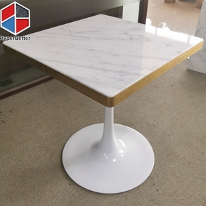 Bán buôn 80cm hình chữ nhật rắn đá cẩm thạch Bàn cà phê Trắng Tulip cơ sở - Product Image 2