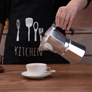 <span class=keywords><strong>Cafetera</strong></span> Moka de Aluminio Plateado para Estufa de Gas, para Espresso y Café, para Cocina - Product Image 5