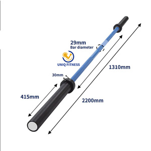 Barre d'haltères <span class=keywords><strong>UNIQ</strong></span> Blue Cerakote décorée en bleu haltérophilie - Product Image 2