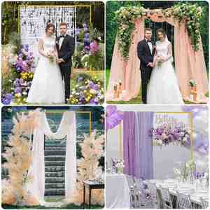 6.6x5 FT <b>Gold</b> Metal Lightweight Balloon Flower Arch Stand Birthday Party Supplies Photo Booth Background Wedding <b>Backdrop</b> Stand - Product Image 5