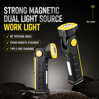 Lampe torche tactique LED USB rechargeable multifonctionnelle avec tête rotative, mise au point réglable et lumière de travail étanche