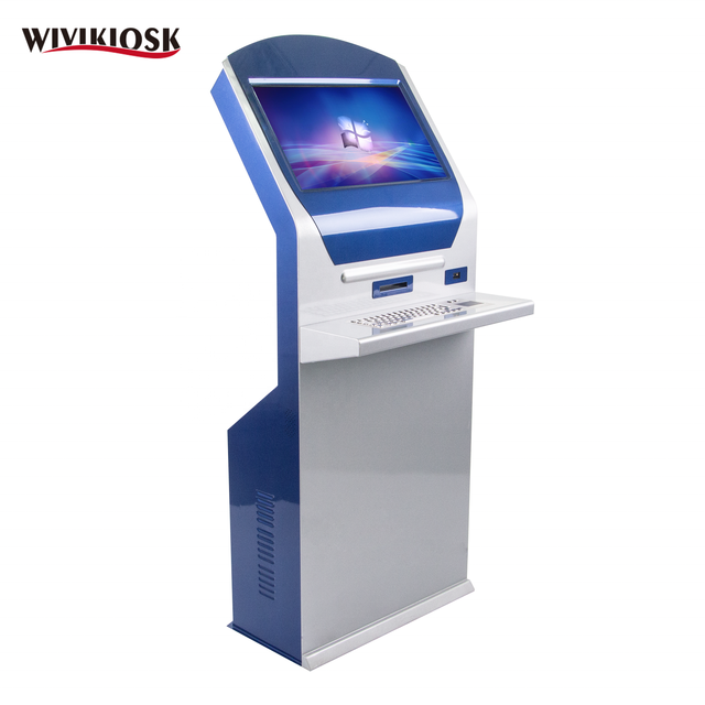 21.5-Inch Self-Service Queue Kiosk for Banking/E-Government/Hospitals Metal Keyboard 80mm Thermal Printer QR Code Payment Kiosk