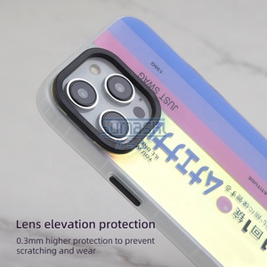 Logo <span class=keywords><strong>personnalisé</strong></span> DIY <span class=keywords><strong>photo</strong></span> arc-en-ciel dégradé laser <span class=keywords><strong>coque</strong></span> de téléphone pour iphone 16 15 16 11 12 13 14 pro max - Product Image 4