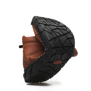 Botas casuales para hombre, hechas a mano con costuras, estilo Martin, con suela gruesa, cremallera y cordones, botas de moda. - Product Image 4