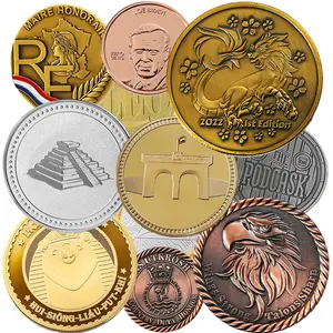 Free Sample Challenge Coin 2d 3D Metal Craft Coin Stamping Die Double Side Brass Gold Silver Copper Metal Coin Souvenir