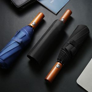 ร่มพับอัตโนมัติขนาดกะทัดรัดแบบใหม่จากจีน สำหรับกันฝนและกันแดด ด้ามไม้ - Product Image 4