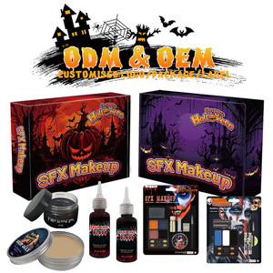 Fournitures de jeu de rôle Peinture pour le visage effrayante Gel de <span class=keywords><strong>sang</strong></span> 3D Fausse cicatrice Blessure temporaire saignante Maquillage d'Halloween <span class=keywords><strong>Latex</strong></span> <span class=keywords><strong>liquide</strong></span> Ensemble - Product Image 2