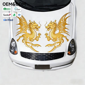 Autocollant personnalisé en vinyle dégradé renard à <span class=keywords><strong>neuf</strong></span> queues pour capot de voiture, décalcomanie mignonne créature mythique pour l'aménagement extérieur du véhicule - Product Image 2