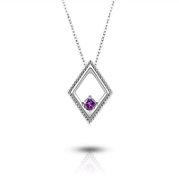 Collar con Colgante de Plata 925 de Lujo con Forma de Diamante y Circonita Mística, Joyería para Mujer, Suministro Directo de Fábrica