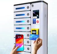Y2 Power MIA Premium Pro, Casillero Inteligente de Carga para Teléfonos Móviles de 8 Compartimentos, Multivoltaje, Montaje en Pared o Suelo, Compatible con Tarjetas de Crédito, Pantalla Publicitaria