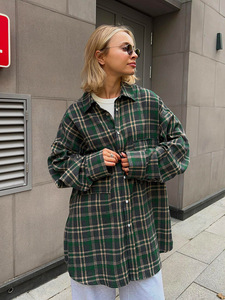 <span class=keywords><strong>Chemise</strong></span> à <span class=keywords><strong>carreaux</strong></span> pour femmes à manches longues poche femmes Blouses chemises Vintage ample Y2K Streetewar élégant décontracté <span class=keywords><strong>femme</strong></span> Blouses hauts - Product Image 5