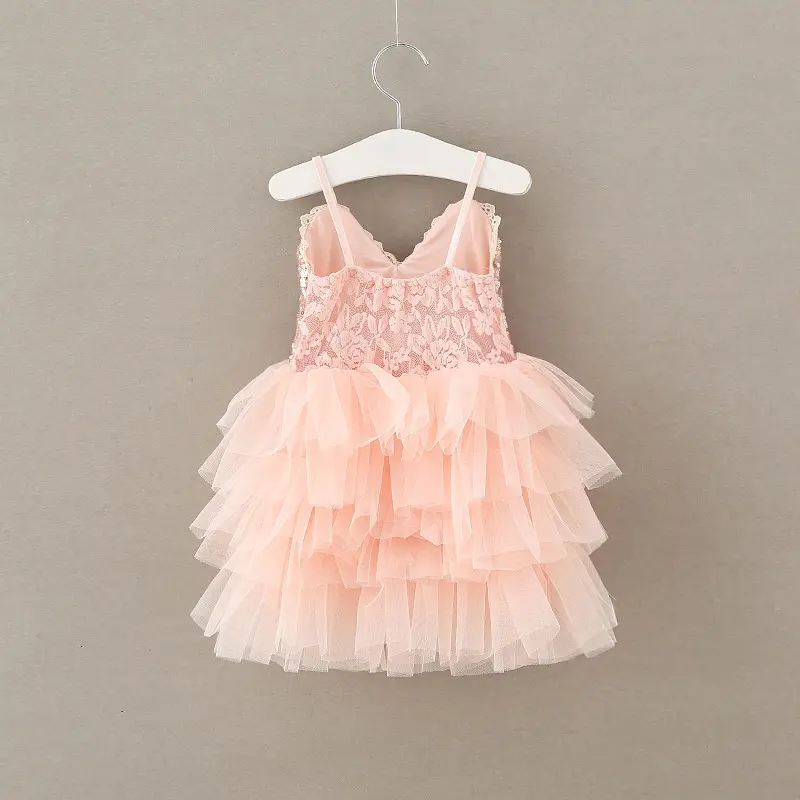 Spring Girl Dresses Kids Clothing Flower Girls' Dresses Wedding Party Birthday Tutu Sleeveless Mesh Little Girl Dress Princess