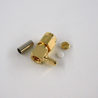 Cable de Audio RG316 de 50 Ohmios, Conector Coaxial RF con Enchufe SMA Macho, Cable de Antena Eléctrico a Prueba de Agua, Conector de Crimpado en Ángulo Recto