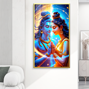 Nude Crystal Canvas <strong>Art</strong> of Hindu Gods Couple Lord <strong>Krishna</strong> and Goddess Radha for Modern Wall Decor - Product Image 6