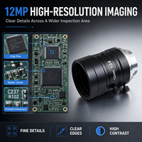 Lente Industrial de 12 mm y 12 Megapíxeles con Montura C e Iris Manual para Automatización Industrial, Profesional, Premium, de Alta Calidad