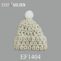 Mini Bonnets Tricotés 100% Coton avec Pompon, Style Vintage Classique Moderne, Design Simple, Faits Main, pour Bébé, Noël, Chapeau à Doigts, Baby Shower