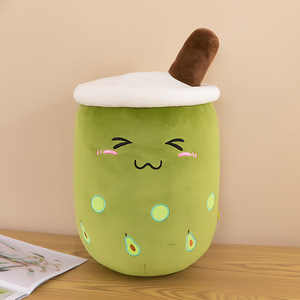 Cuscino a Forma di Bubble Tea alla Frutta, Gusti Fragola e Matcha, Simpatico Peluche Kawaii con Imbottitura in Cotone PP, Regalo di Compleanno per Ragazze - Product Image 3