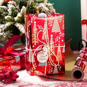 MAYPLUSS Christmas Wrapping Paper Roll 17in X 33ft Red Tree Design Gift Craft Packaging - Product Image 5