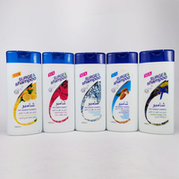 Champú Anticaspa con Esencia Vegetal para Control de Grasa, Inglés/Árabe, 100ml, Tapa Azul, Botella Blanca, Venta al por Mayor, Suministro Directo de Fábrica