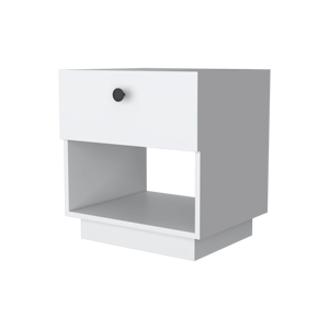 DB White 1-Drawer <b>Nightstand</b> Luxury Antique European Design Assembled Solid Wood Modern <b>Smart</b> Wireless Charging for Apartments - Product Image 3