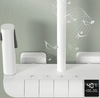 Système de douche mural moderne blanc avec affichage de la température, effet pluie, mitigeur de salle de bain, ensemble de douche piano