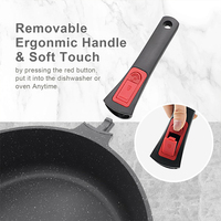 Granite classique 10 pièces batterie de cuisine en aluminium moulé sous pression cuisine poignée amovible casseroles antiadhésif résistant à la chaleur pour la cuisson