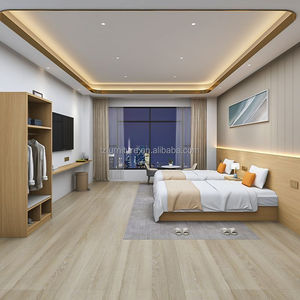 Juego de Muebles de Dormitorio Doble Moderno con Paneles de MDF con Acabado de Madera, Precio Bajo Directo de Fábrica, Personalizable, Venta al por Mayor para Hoteles Económicos - Product Image 2