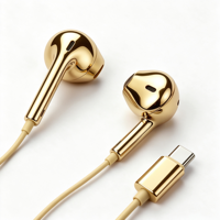 Écouteurs filaires chromés or et argent, type C, USB C
