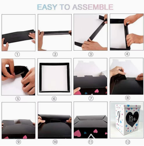 DAMAI Cajas de Regalo Sorpresa para Baby Shower de Niño o Niña, Artículos para Fiestas de Revelación de Género, Cubo Blanco para Adivinar, Caja de Globos - Product Image 5