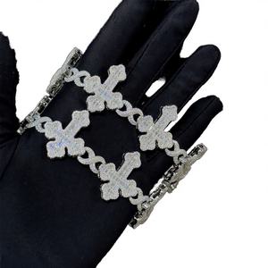 Bracelet en argent 925 plaqué or 18 carats avec diamants, motif fleur, chaîne cubaine, micro-incrustation tendance, bijou porte-bonheur pour femme, idéal pour les cadeaux - Product Image 4