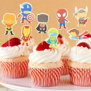 Articles de fête à thème, <span class=keywords><strong>d</strong></span>écorations de fête <span class=keywords><strong>d</strong></span>'<span class=keywords><strong>anniversaire</strong></span> pour garçons, super-héros, jouets <span class=keywords><strong>Avengers</strong></span>, <span class=keywords><strong>d</strong></span>écorations de cupcakes Captain America N0378 - Product Image 6