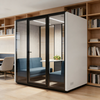 Cabine d'enregistrement acoustique mobile pour hôpitaux et salles de réunion, prix usine, écologique, facile à installer, studio de bureau, verre acoustique, structure en acier