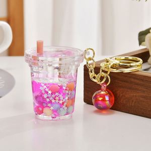 Wholesale Creative Glowing Milk Tea Cup Keychain - Cute Pendant Bag Charm Novelty Accessory for Gifts DIY Decor - Product Image 3