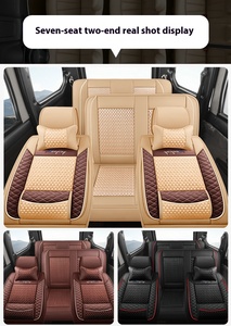 <span class=keywords><strong>Fundas</strong></span> de Asiento de Coche de Piel Beige de Alta Calidad Juego Completo para Siete Plazas Tamaño Universal para Todas las Furgonetas y Coches con Protección Envolvente Delantera - Product Image 5