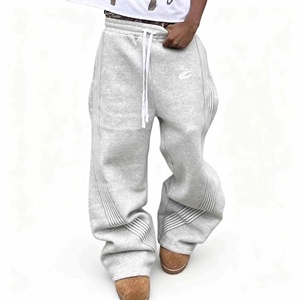 Pantalon de <span class=keywords><strong>jogging</strong></span> Y2K rayé en coton-polyester sur mesure, coupe ample, style streetwear, jambe large et <span class=keywords><strong>évasé</strong></span>e - Product Image 1