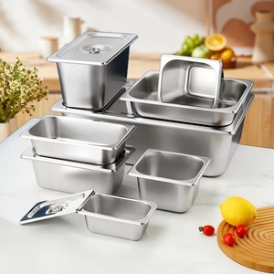 Acier inoxydable Plusieurs tailles GN Pan Hôtel <span class=keywords><strong>Restaurant</strong></span> Traiteur Buffet <span class=keywords><strong>Gastronomique</strong></span> Équipement Chafing Dish Insert Food Cassers - Product Image 1