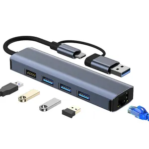 5-in-2 USB + USB-C / Typ-C zu USB Konverter-Adapter multifunktionale Docking-Station HUB-Adapter