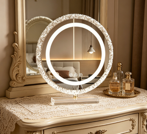 Heavenly <b>Mirror</b> <b>LED</b> Vanity <b>Mirror</b> Touch Control Adjustable Lighting Desktop <b>Makeup</b> <b>Mirror</b> Decorative Glass for Bedroom Birthday - Product Image 2
