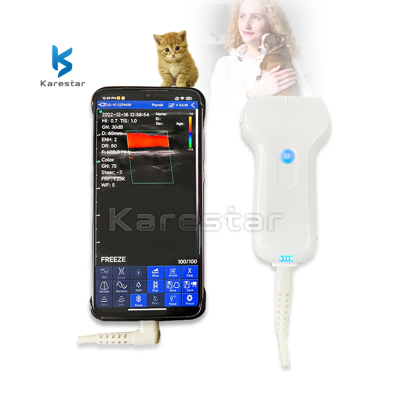 Wifi/USB ultrasound USG / Wireless Vet Ultrasound Probe untuk IOS/Android/Windows perangkat seluler