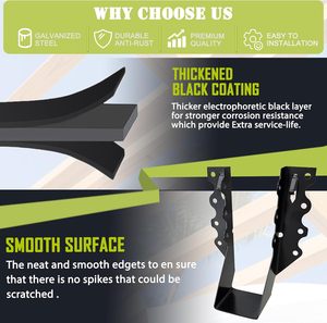 <span class=keywords><strong>2x8</strong></span> joist Hanger Bracket đen chống ăn mòn lớp phủ mặt núi joist móc, gỗ bão quan hệ - Product Image 5