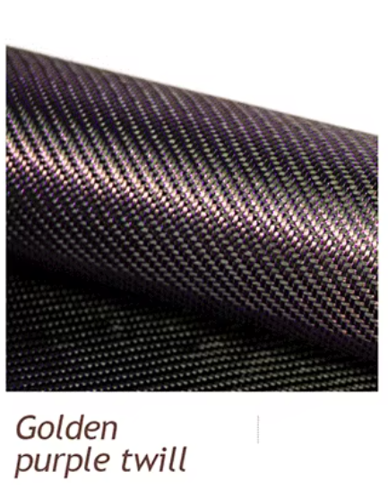 8.0-Fibra de carbono sarga violeta dorada