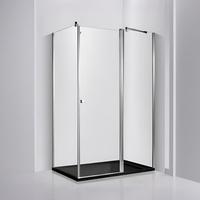 Cabine de douche pivotante carrée en alliage d'aluminium et cabine autoportante en verre traité pour usage multifonctionnel (maison, hôtel, appartement, salle de sport)
